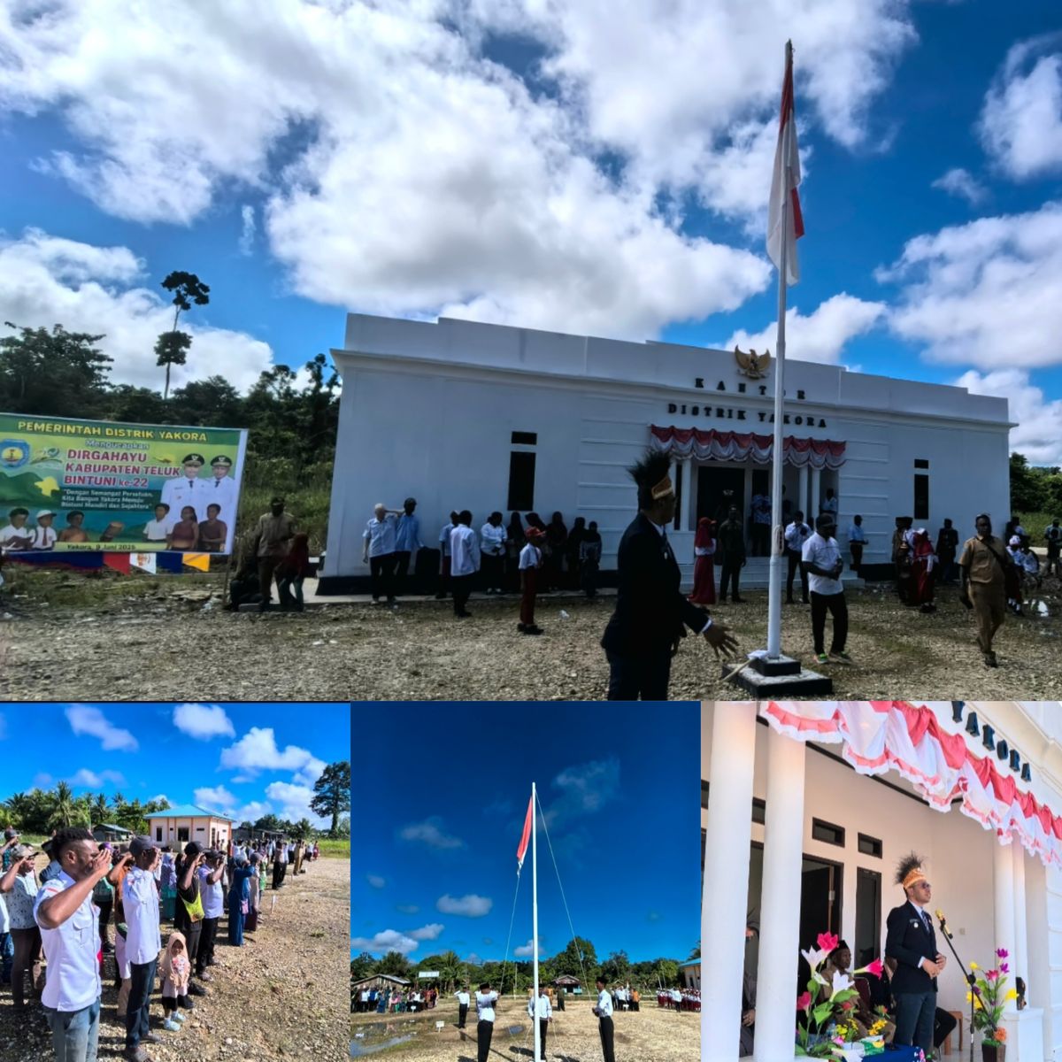 Distrik Yakora Gelar Upacara Bendera Peringati HUT ke-22 Kabupaten Teluk Bintuni