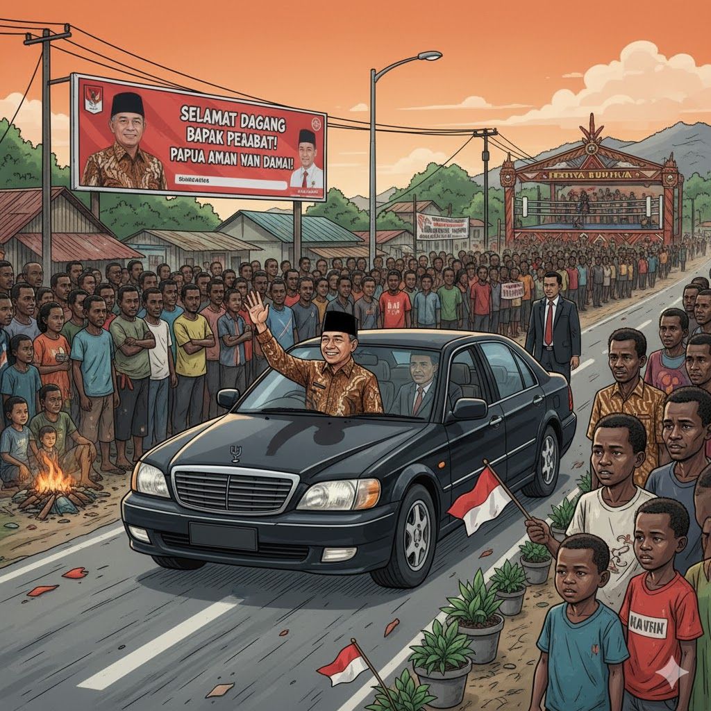 Wajah Damai yang Dipaksakan: Analisis Politik Citra di Papua Setiap Pejabat Jakarta Datang.